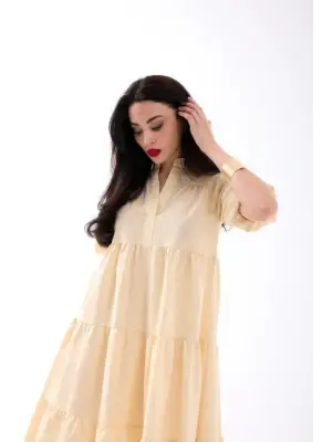 Omarı Siyah Dantel Detaylı Elbise