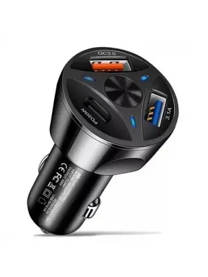 55w 3 Port Usb Araç İçin Telefon Şarj Cihazı 3 Girişli Çakmaklık Adaptör-31a Pd 20w Qc 30