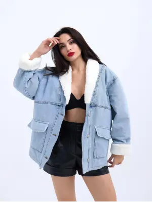 Mavi Rahat Kesim Kot Ceket