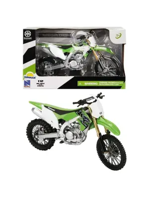 Omarı Yeşil Kawasakı KX450 Model Motosiklet 1:12 Ölçekli