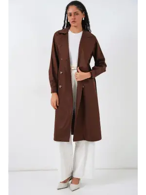 Zarif Kruvaze Yaka Trençkot