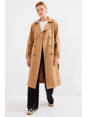 Modern Kruvaze Yaka Trençkot