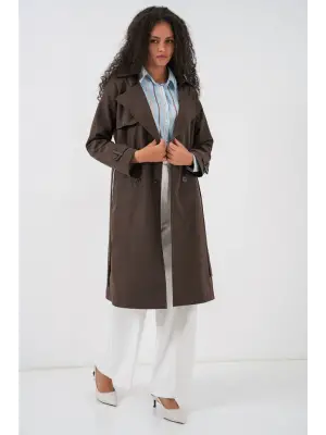 Modern Kruvaze Yaka Trençkot