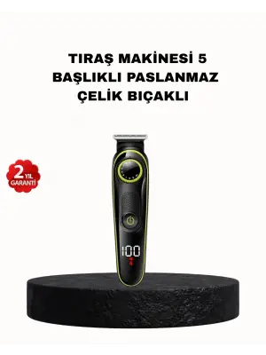 5’i 1 Arada Erkek Bakım Seti Şarjlı Suya Dayanıklı Çok Fonksiyonlu