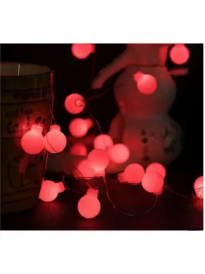 5m 28 Led Kırmızı Işık Şeffaf Kablo Fişli Eklemeli