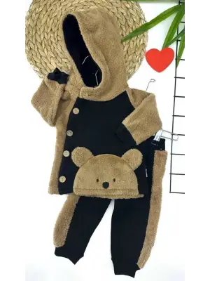 Modern Kapşonlu Ceketli Bebek Takımı