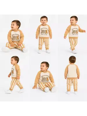 6/24 Ay Ayıcık Nakış Bebek Takımı