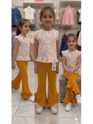 6-7-8 Yaş Kolyeli Full Likra Çocuk Takımı