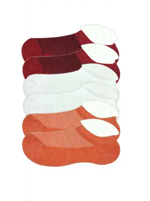 Omarı Çocuk Sneaker Patik Çorap Seti - Bordo Beyaz Turuncu