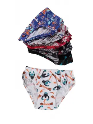 Çocuk Erkek Slip Takım 6 Adet Enerjik Desenli