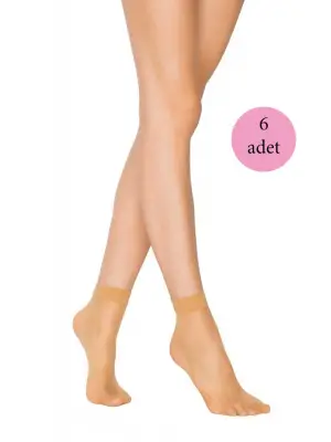Omarı Yumuşak Materyalle Konforlu 6 Adet Ten Rengi Kadın Çorap