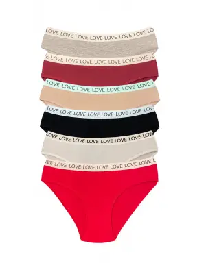 Omarı Esnek ve Konforlu Pamuklu Kadın Bikini Külot Seti