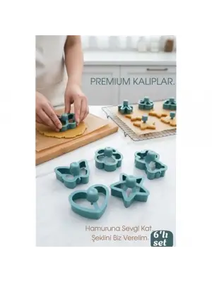 6lı Tasarım Kurabiye Kalıbı Seti