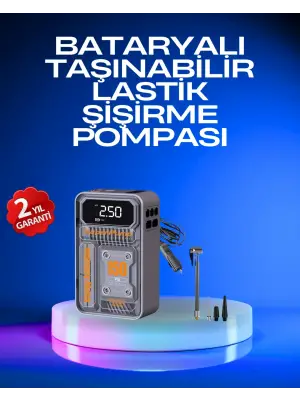 6000mah Bataryalı Led Ekranlı Akıllı Hava Kompresörü