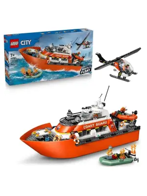 60504 Lego City Sahil Güvenlik Kurtarma Botu ve Helikopteri 742 parça +7 yaş