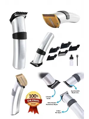 609 Profesyonel Şarjlı Saç Sakal Kesme Tıraş Makinesi Erkek Tıraş Makine Seti