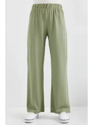 6543 Örme Pantolon - Çağla