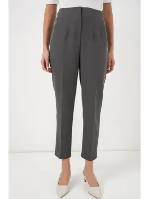 6650 Yüksek Bel Kumaş Pantolon - Antrasit