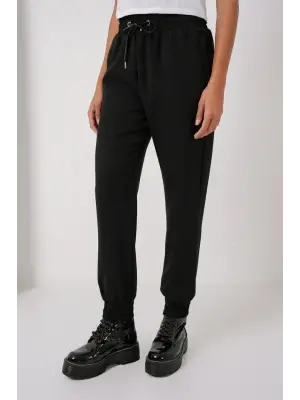 6674 Paçası Lastikli Eşofman Altı - Siyah