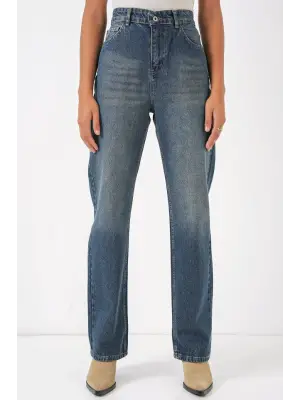 6687 Bol Paça Kot Pantolon - İndigo