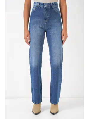 6687 Bol Paça Kot Pantolon - Mavi