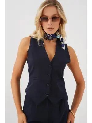 6709 Yelek Pantolon İkili Takım - Lacivert