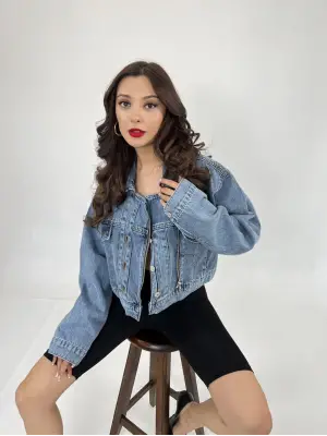 Mavi Kot Ceket - Modern Mevsimlik