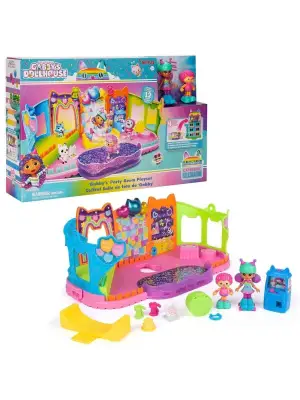 69755 SUN-SPM-FİGÜR OYUN SET GABBY S DOLLHOUSE ÇATI KATI PATEN PARTİSİ