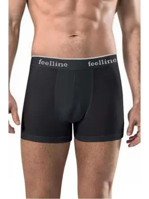 Omarı Doğal Pamuklu Siyah Erkek Boxer