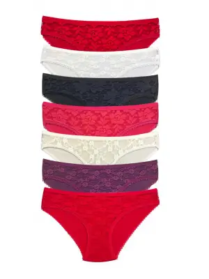 Omarı Şeffaf Dantel Detaylı Kadın Slip Külot