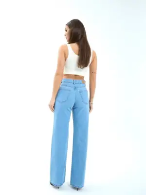 Omarı Mavi denim kot pantolon