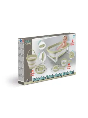 7272 Katlanabilir 3lü Bebek Banyo Seti  Eco -Yeşil