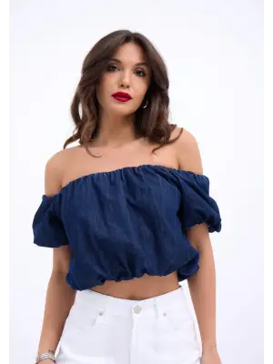 Omarı Yüksek Bel Crop Paça Denim Pantolon