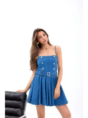 7363 KOT ELBİSE-MAVİ