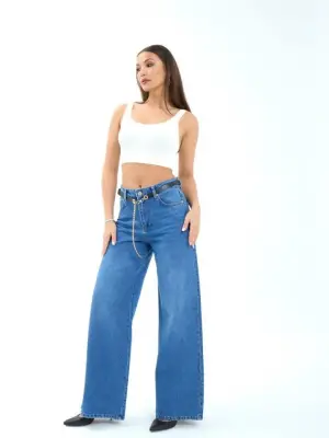 7398 KOT PANTOLON-MAVİ