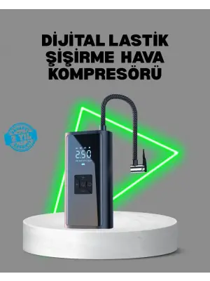 80w Kablosuz Dijital Ekranlı Taşınabilir Lastik Şişirme Pompası