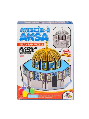Omarı 3D Mescid-i Ahka Ahşap Puzzle ve Boyama Kiti
