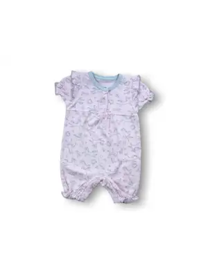 Çarpıcı Uçan Balon Baskılı Kısa Kollu Bebek Tulumu