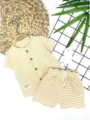 Minimal Detaylı Müslin Bebek Takımı