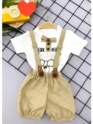 Modern Papyon Detaylı Erkek Bebek Takımı