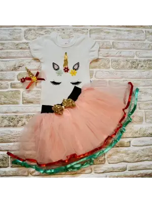 Modern Pony Nakışlı Tütü Bebek Takımı