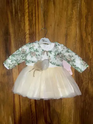 Omarı Prenses Temalı Sarı Bebek Elbisesi