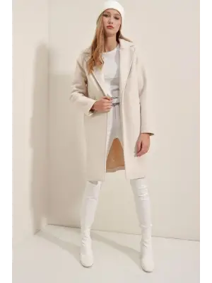 9085 Kaşe Kaban - Ekru