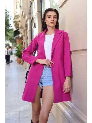 9085 Kaşe Kaban - Fuşya