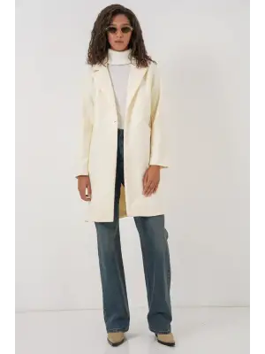 9085 Kaşe Kaban - Krem