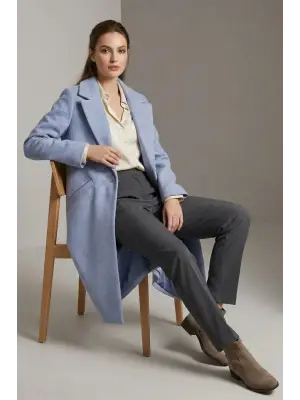 9085 Kaşe Kaban - Mavi