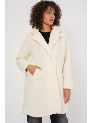 9148 Oversize Peluş Kaban - Ekru