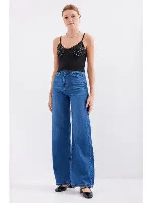 Siyah İp Askılı Crop Top Kadın Giyim