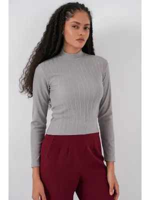 922 Taşlı Body - Gri