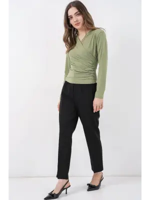 939 Anvelop Yaka Sandy Bluz - Çağla